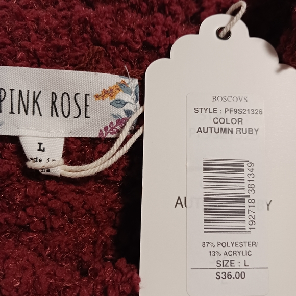 NWT Pink Rose soft sweater - Picture 4 of 5